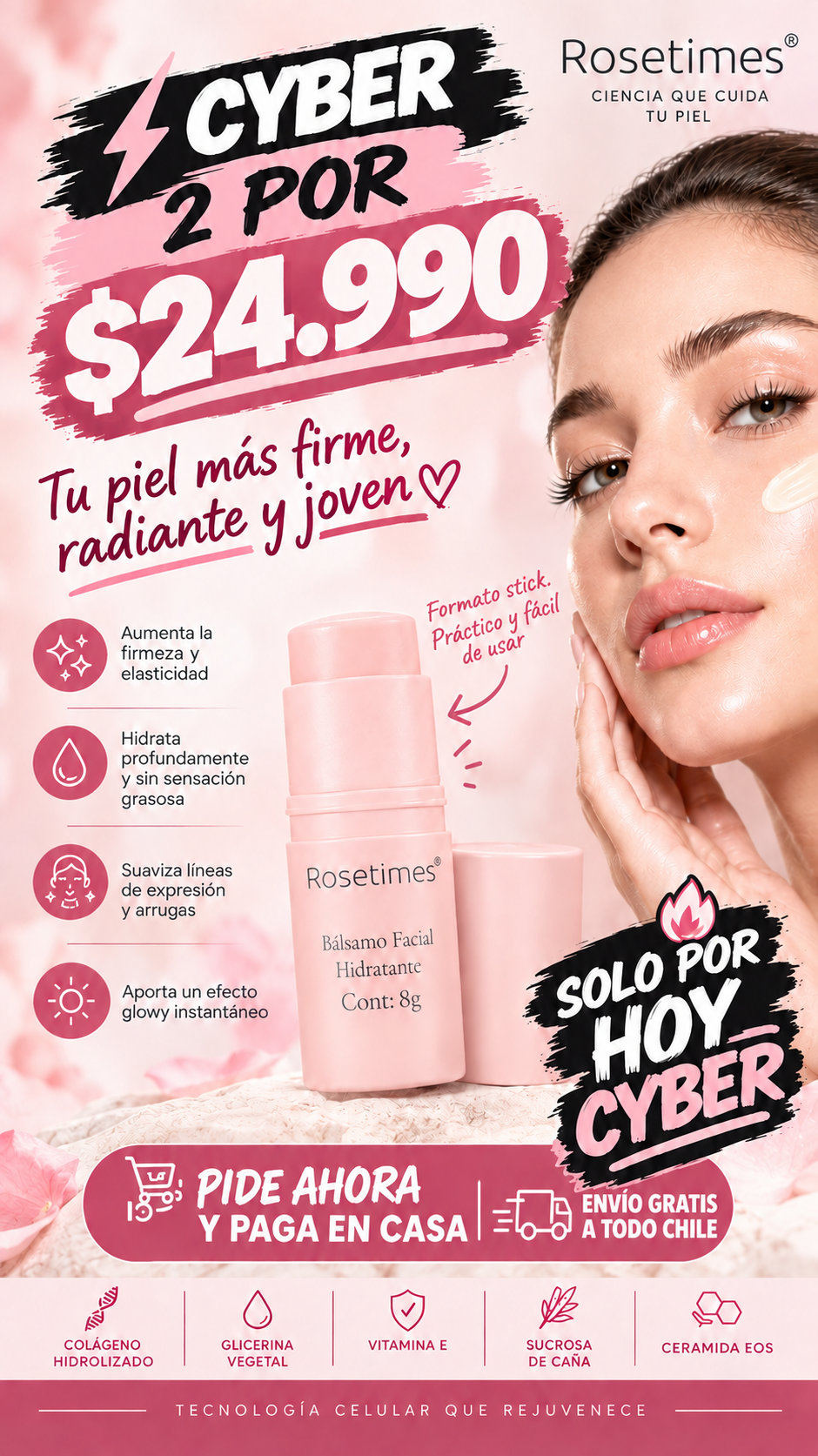 Pack x2 Bálsamo Facial Hidratante Antiarrugas